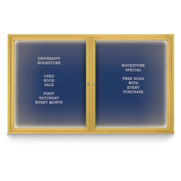 Indoor Enclosed Combo Board, 42"x32", Black Frame/Green & Amethyst